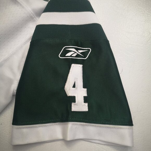 NFL Reebok Youth's Size Medium NY Jets #4 Favre White & Green V-neck Jersey - Picture 7 of 13